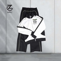 Ensemble surdimensionné décontracté à capuche et pantalon de survêtement à jambe droite délavé à l'acide personnalisé