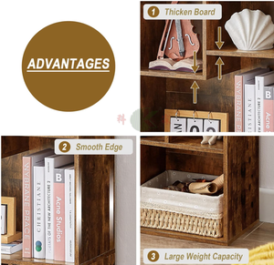 Étagère à livres moderne à 5 cubes, armoire de rangement à 3 niveaux, 31 po de hauteur, étagères réglables jusqu'à 12,8 po, utilisation verticale ou <span class=keywords><strong>horizontale</strong></span> - Product Image 5