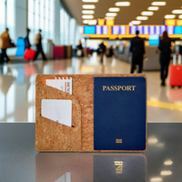 Expédition rapide liège passeport portefeuille voyage billet d'avion sac à main voyage porte-carte de crédit étiquette de bagage pour hommes et femmes cadeau de voyageur