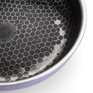 Set di Pentole e Padelle Antiaderenti in Acciaio Inox Color Lavanda, Resistenti e Ibride con Struttura a Nido d'Ape, per <span class=keywords><strong>Chef</strong></span> Professionisti - Product Image 5
