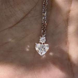 1CT 1.5CT 2CTラボ成長ダイヤモンドネックレスファッションスタイル14Kホワイトゴールドペダントネックレス女性用ファインジュエリーウェディングギフト - Product Image 4