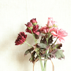 Venta al por mayor decoración artificial ramo de flores 6 cabezas Dalia <span class=keywords><strong>Pinnata</strong></span> boda guirnalda flores artificiales - Product Image 3