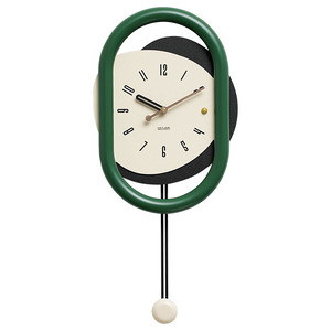 Creamy Style Oval <b>Wall</b> <b>Clock</b> Battery Powered Single Face Modern Minimalist Living Room <b>Decoration</b> - Product Image 5