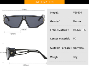 Occhiali da Sole Oversize di Lusso Firmati per Uomo e Donna Lenti Ottiche UV400 Montatura in PC <span class=keywords><strong>Blu</strong></span> e Rosa Brand Famosi - Product Image 5