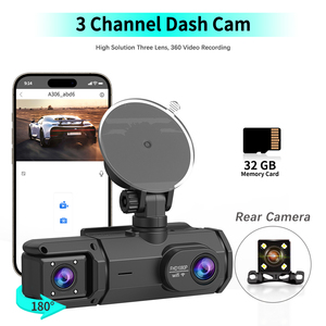 Cámara de Coche DVR Wifi Full HD de 3 Lentes, Cámara de Tablero Inalámbrica con Visión Nocturna de 170 Grados, Cámara de Coche Wifi 1080P, Caja Negra para Coche - Product Image 2