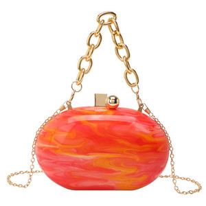 Catena di pochette da sera in acrilico di lusso elegante 2024 Chic da donna unica per festa di nozze borse per caramelle pochette da donna - Product Image 1