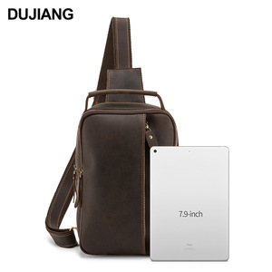 Dujiang Men's Chest <b>Bag</b> Genuine Leather Large Capacity Outdoor Crossbody <b>Bag</b> - Product Image 5