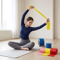 Bande de Résistance pour Débutants pour Exercices d'Étirement, Yoga, Pilates, Thérapie Physique, Renforcement Musculaire, Portable, Adultes, 1,5 m x 15 cm