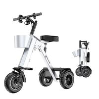 Tricycle électrique à 3 roues léger et pliable avec batterie au lithium, moteur sans balais en alliage d'aluminium, carrosserie ouverte, 25 km/h