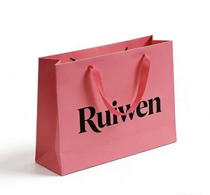 Sacs en papier cadeau de luxe, impression personnalisée du logo, différentes couleurs, sacs de shopping en papier en gros avec poignée pour les petites entreprises - Product Image 1