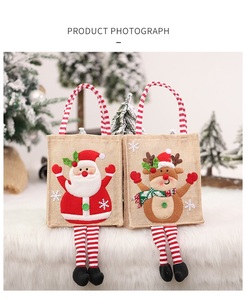 Christmas Reusable Tote <b>Bags</b> with Handles for Christmas Ornaments Navidad Kids <b>Xmas</b> Decoration Eve Gift <b>Bag</b> - Product Image 3
