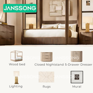 <span class=keywords><strong>Lit</strong></span> à baldaquin en bois <span class=keywords><strong>de</strong></span> chêne <span class=keywords><strong>de</strong></span> luxe moderne, ensemble <span class=keywords><strong>de</strong></span> meubles d'intérieur pour chambre à coucher, ensemble <span class=keywords><strong>de</strong></span> meubles <span class=keywords><strong>de</strong></span> chambre à coucher pour appartement, <span class=keywords><strong>lit</strong></span> à baldaquin d'intérieur. - Product Image 2