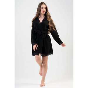 Robe de nuit en polaire à imprimé romantique pour femme, manches longues, taille élastique, taille XL personnalisée - Respirante, avec poches et manches courtes en dentelle pour la nuit - Product Image 5