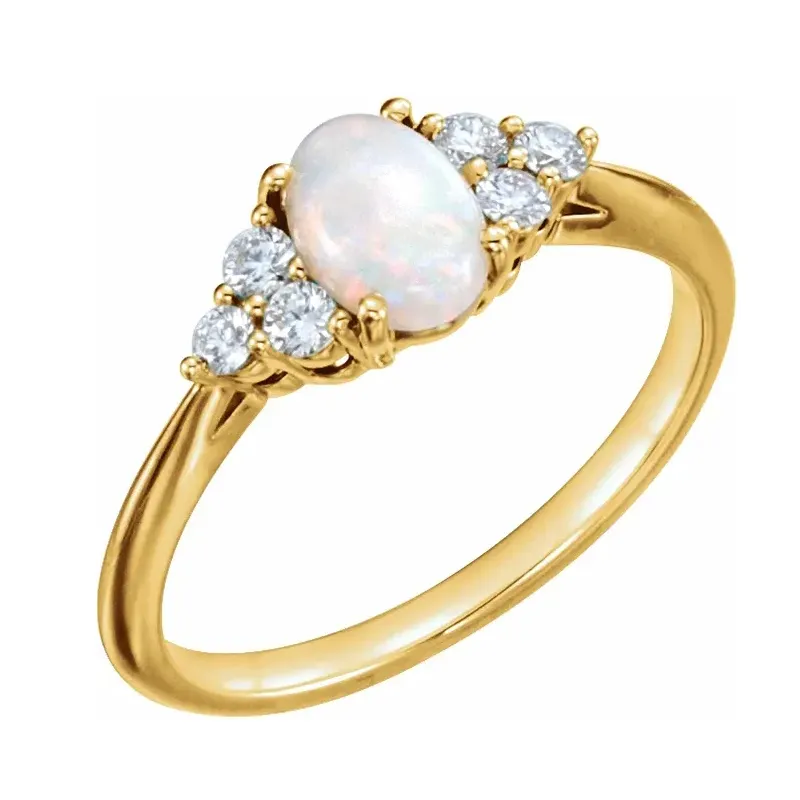 Anelli in argento sterling 925 gioielli personalizzati 14k oro riempito diamante bianco opale anelli per donne e ragazze
