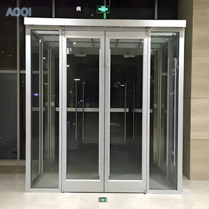 Maison à ossature en aluminium avec porte d'entrée à double battant sur mesure de type KFC, porte de <span class=keywords><strong>mezzanine</strong></span> en <span class=keywords><strong>verre</strong></span> coloré manuelle - Product Image 4