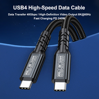 Cable USB5.0 80Gbps USB-C Macho a Macho Tipo-C con 240W 16K 8K 5K 60Hz Compatible con USB4.0 Thunderbolt 3/4/5 para PC