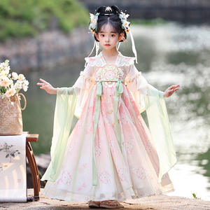 <span class=keywords><strong>ชุด</strong></span>เดรสเจ้าหญิงปักลายดอกไม้แบบดั้งเดิมราชวงศ์<span class=keywords><strong>ถัง</strong></span>สำหรับเด็ก - Product Image 1