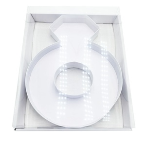Caja de Cartón con Forma de Anillo de Compromiso de 12 Pulgadas con Tapa Transparente para Regalos y Charcutería - Product Image 2