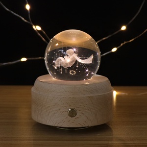 Sáng Tạo Quà Tặng Điện Tử Đèn Trang Trí 3D Pha Lê Bóng Ánh Sáng Ban Đêm Với Xoay Âm Nhạc Hộp Cho Bé Phòng Giường Phòng Ánh Sáng - Product Image 4