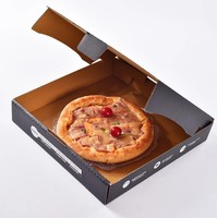 Individuelle Pizzakartons mit Logo aus Wellpappe in Schwarz zum Mitnehmen