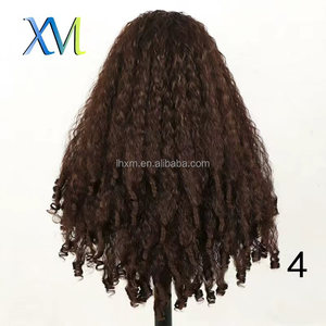 Perruques à bandeau bouclées Afor, perruque synthétique couleur brun foncé pour femmes noires, perruque Soku fabriquée à la machine, densité 150%, <span class=keywords><strong>coiffure</strong></span> Deep Wave - Product Image 6