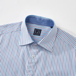 Factory OEM ODM Men's Striped Button-Up Dress Shirt 100% Cotton <b>Yarn</b> Dyed Formal with Cufflinks for Autumn - Product Image 2