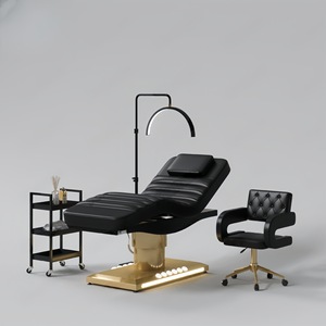 Table <span class=keywords><strong>de</strong></span> massage électrique <span class=keywords><strong>de</strong></span> luxe Xinman en cuir chocolat marron, trois moteurs, pour salon <span class=keywords><strong>de</strong></span> beauté et extensions <span class=keywords><strong>de</strong></span> cils - Product Image 5