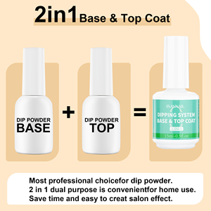 Set Liquido per Sistema di Polvere a Immersione a Lunga Durata Senza UV, <span class=keywords><strong>Base</strong></span> e Top Coat 2 <span class=keywords><strong>in</strong></span> 1, Set di Smalti Gel Attivatori da 15ml - Product Image 2