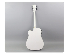 Guitare électrique 41 pouces, angle coupé, guitare blanche mate pour la pratique, guitare en bois - Product Image 3