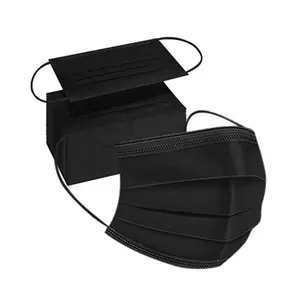 Pronto para enviar máscara nasal não médica 50 pcs máscaras faciais descartáveis en14683 preto tipo IIR