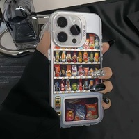 Coque de téléphone portable antichoc en PC, finition mate, design animal style distributeur automatique de chips pour 17/16 Pro Max
