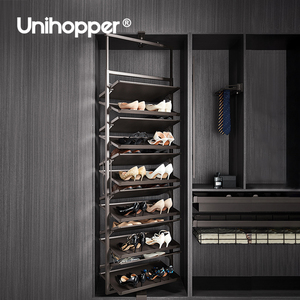 خزانة ملابس Unihopper الحديثة رف الأحذية الدوارة خزانة تخزين عرض المعادن الدورية رف الأحذية - Product Image 2