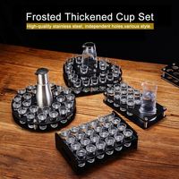 Moins cher Bar fête nouveautés métal acier inoxydable verre à liqueur tasse plateau présentoir support support Barware ensemble