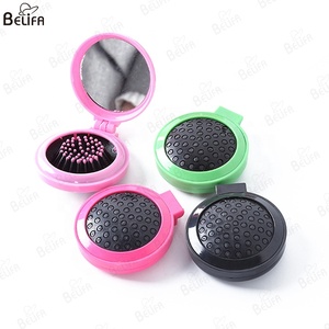 Có Thể Gập Lại Du Lịch Gương Đầy Màu Sắc Vòng Túi Khí Tóc Bàn Chải Di Động Với Gương Mini Tóc Lược Túi Gấp Tóc Brus - Product Image 1