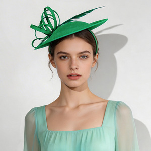 <span class=keywords><strong>Chapeau</strong></span> bibi artisanal en sinamay avec ruban, pour <span class=keywords><strong>femme</strong></span>, idéal pour les cocktails, les cérémonies religieuses - Product Image 3