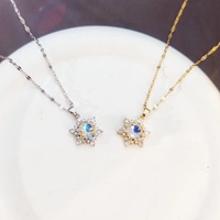 Collier pendentif hexagramme en laiton plaqué or avec zircon pour femme, collier NFC minimaliste polyvalent et brillant, idéal pour un cadeau