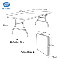 Table pliante rectangulaire en plastique blanc Sinoperfect 4Ft 5Ft 6Ft 8Ft pour événements, banquets de mariage, fêtes, pique-niques, thème ROMANCE