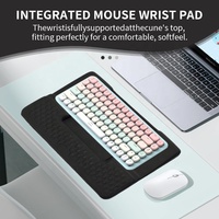 Repose-poignets pour clavier, tapis de souris pour jeux sur ordinateur, tapis de bureau, tapis de souris ergonomique en mousse à mémoire de forme avec base en gel PU antidérapante pour le bureau