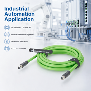 Câble d'extension M8 D-Code 4 broches mâle-femelle 3M blindé haute flexibilité compatible avec Binder pour l'automatisation Profinet EtherCAT - Product Image 3