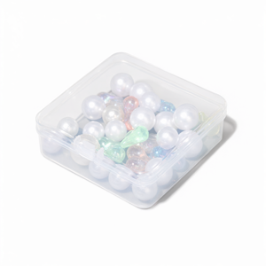 Boîte de rangement carrée en plastique transparent de 8,5 cm pour accessoires de cheveux, perles, ongles, bijoux et pièces détachées - Product Image 2