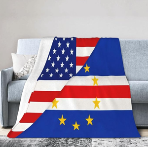 Couverture en flanelle de haute qualité, personnalisée avec <span class=keywords><strong>le</strong></span> drapeau du <span class=keywords><strong>Cap</strong></span>-<span class=keywords><strong>Vert</strong></span>, à prix abordable, chaude et confortable, idéale pour la maison et la voiture - Product Image 1