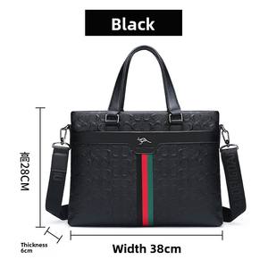 Borsa a tracolla/crossbody da uomo in vera pelle con logo a cavallo, resistente, da 14 pollici, per laptop, ideale per viaggi di lavoro, all'ingrosso - Product Image 4