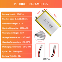 656090 3.7V 5000mAh pochette rechargeable batterie lithium-ion polymère 955565 126090 6060100 cellules Li-ion avec câbles PCM