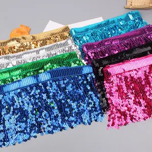 Großhandel 6 Zoll 15 cm Dicke Glitzer Pailletten Pailletten Kettenkette Spitzen-Schmuck Tanz-Tassel-Frosen