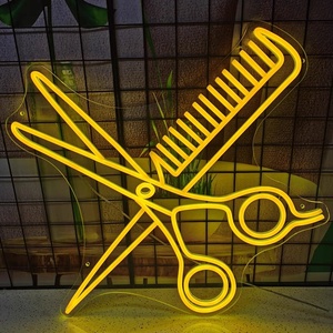 Letrero LED de Neón Personalizado para Barbería, Diseño de Tijeras y Peine, Luz de Neón para Decoración de Pared de Salón de Belleza o Tienda - Product Image 2