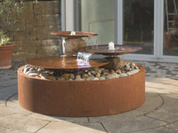 Rideau d'eau en acier corten, fontaines d'eau, jardins, cascade, fontaine, table d'eau