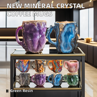 Tasses à café de luxe de haute qualité multicolores, tasse élégante et colorée imitant les cristaux minéraux pour la maison, le bureau, les fêtes, Noël