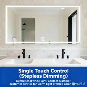 Espejo de Baño LED Inteligente Moderno con Bluetooth, Control Táctil, Sensor de Movimiento y Retroiluminación para Hotel/Apartamento - Product Image 2