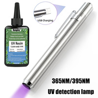 Kit de résine UV avec lumière, résine UV avec lampe torche pour la soudure de bijoux, colle UV adhésive pour la réparation du plastique, verre, artisanat lumineux, décoration