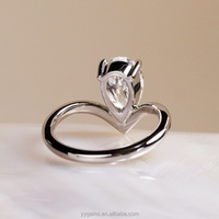Anillo de Compromiso de Platino PT950 con Moissanita en Forma de Pera de 4.0CT, Diseño Personalizado, Joyería Fina para Mujer